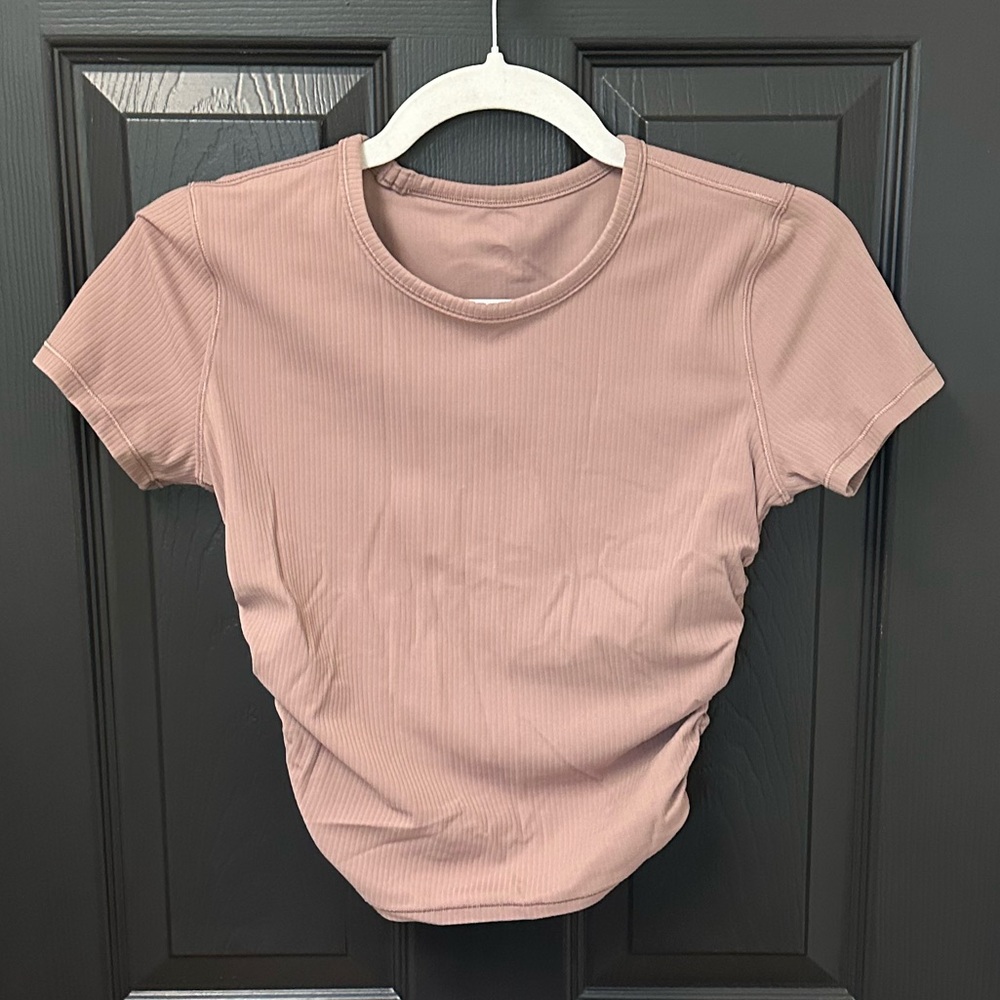 Lululemon All It Takes Ribbed Nulu T-Shirt - Twight Rose (Mauve) - Size 4
